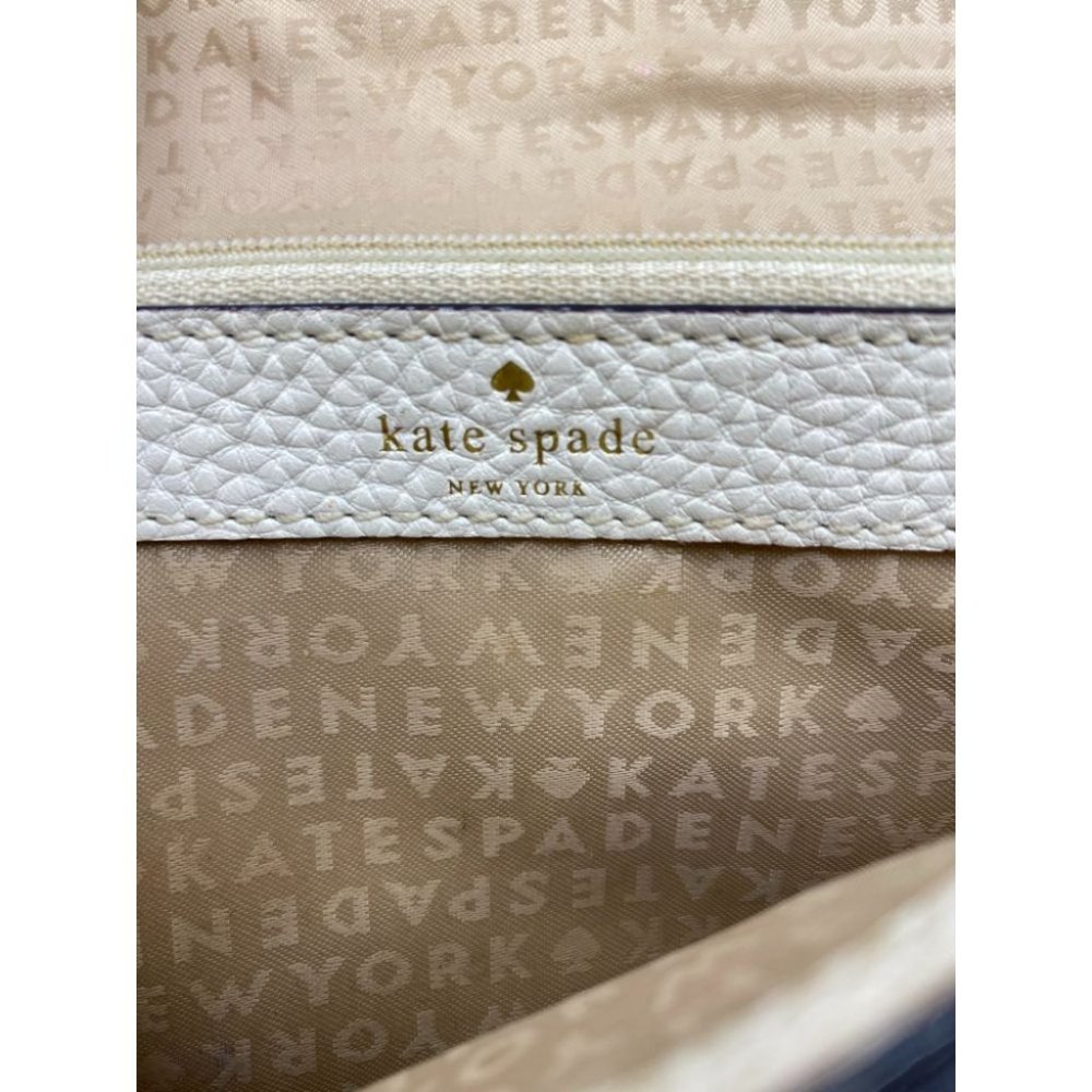 Kate Spade White Tan Fabric Crossbody Bag - Picture 7 of 9